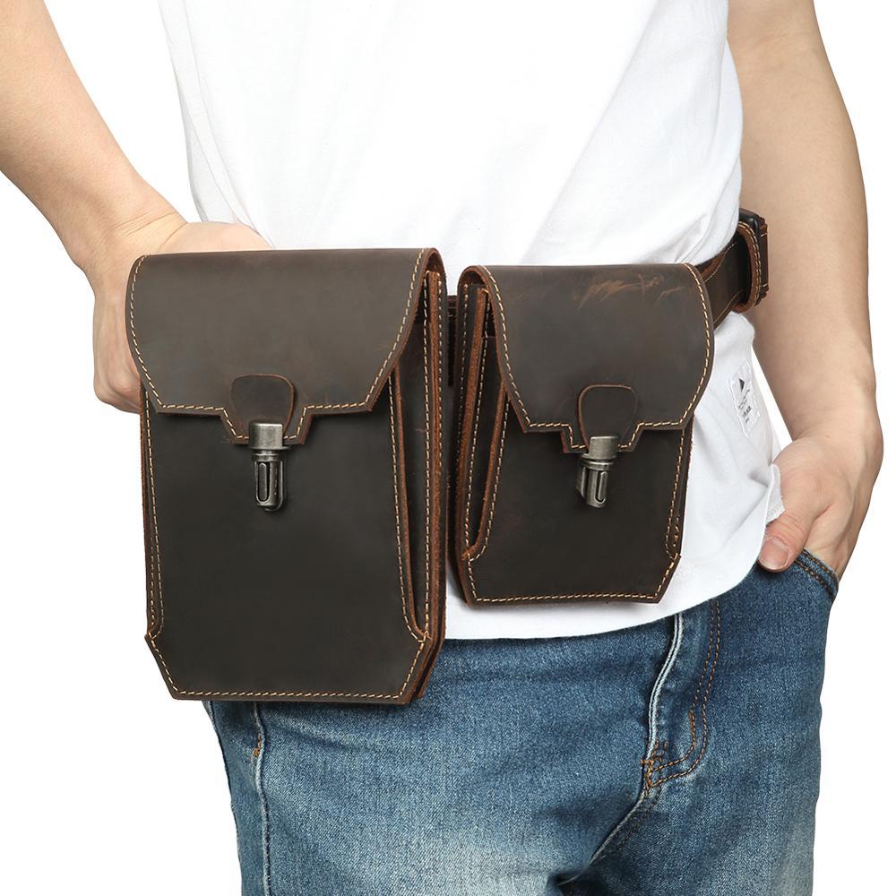 Casual Leather Men's Bag Multi Function Two In One Chest Bag