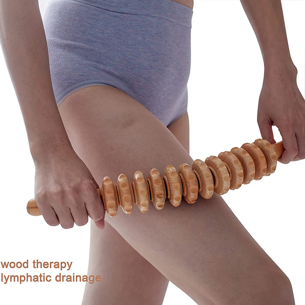 Wood Therapy Roller Massage Tool for Cellulite and Lymphatic Drainage