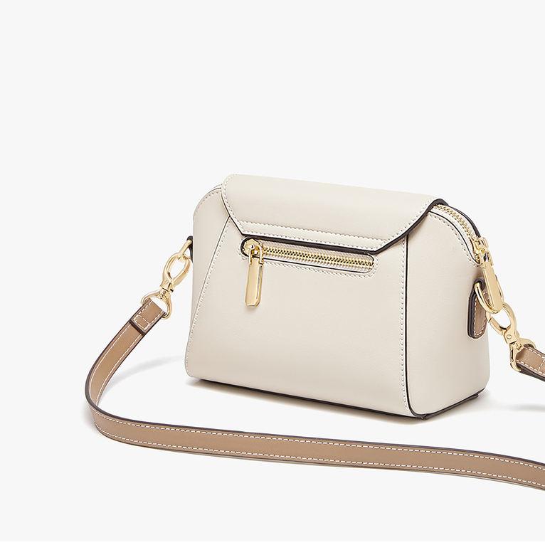 Classic Versatile Small Square Leather Crossbody Bag for Women