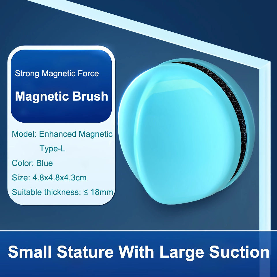 Mini Magnetic Fish Tank Brush - Double-Sided Glass Cleaner for Algae Removal