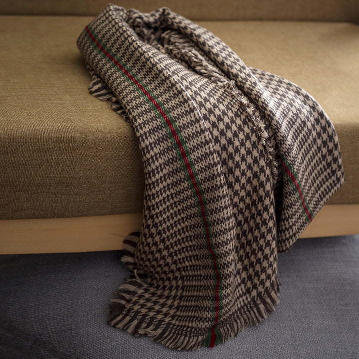 Luxury Wool Plaid Scarf for Women