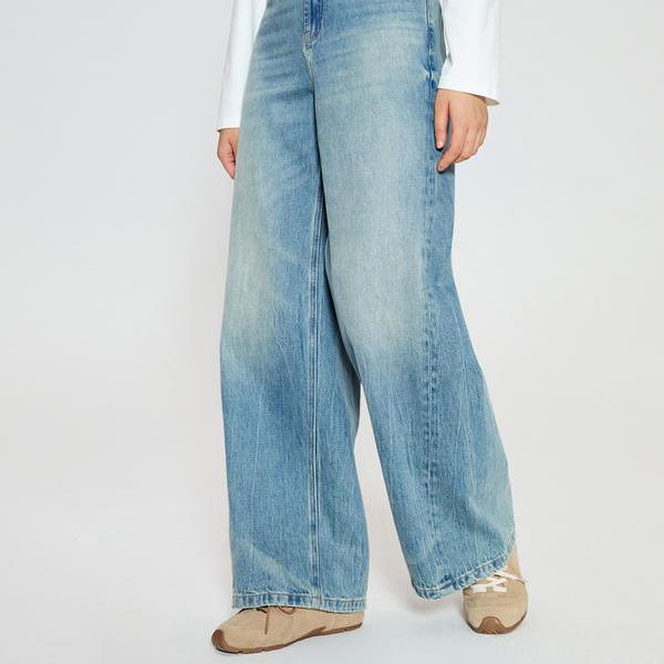 Women's Two-tone High Waist Wide Leg Jeans