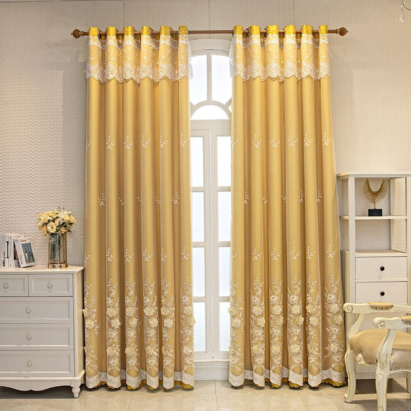 Bedroom Shading Wedding Home Double Open Curtain Finished Set