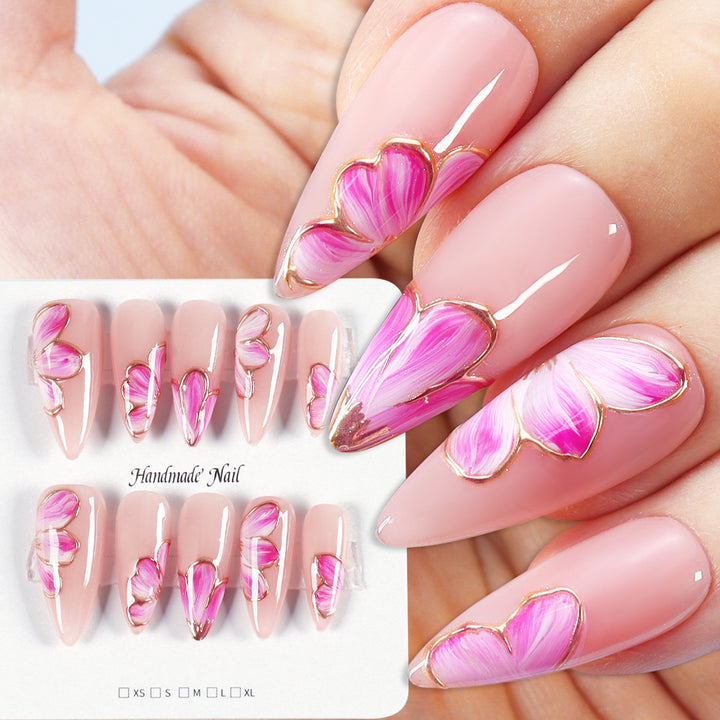 10Pcs Long Almond Press-On Nails Set