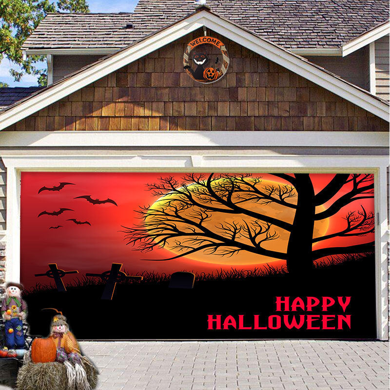 Halloween Party Decorative Hanging Cloth Garage Door Background Fabric