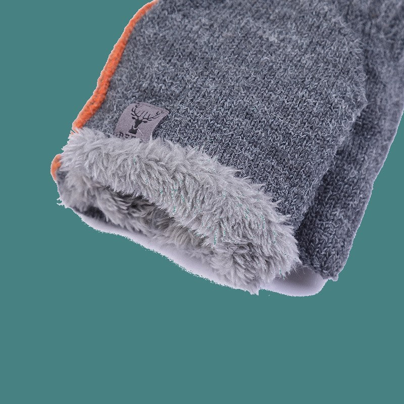 Warm Half Finger Flip Gloves