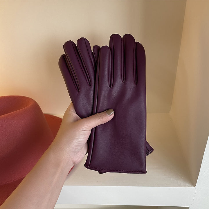 Five Finger PU Leather Gloves For Cycling