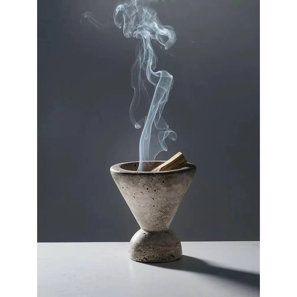 Handcrafted Travertine Stone Incense Burner