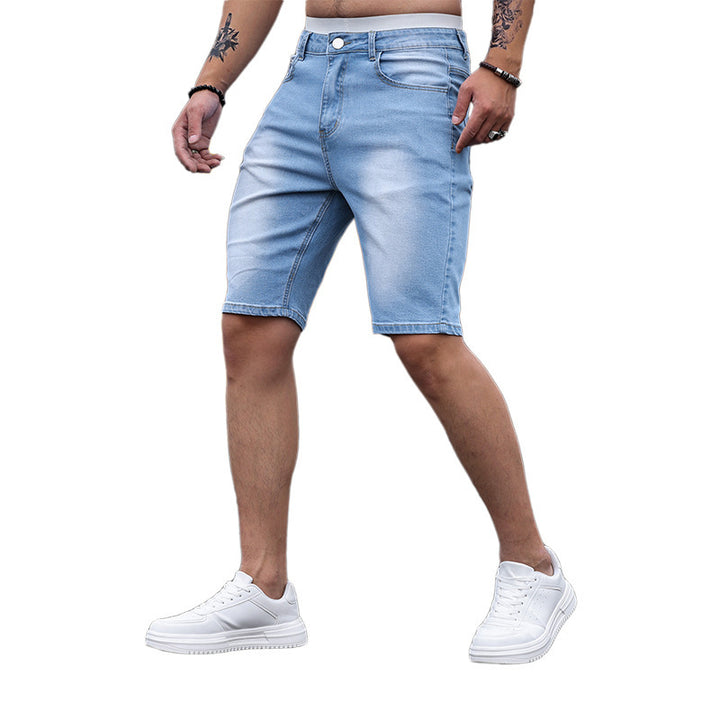 Men's Three-color Stretch Tight Denim Shorts