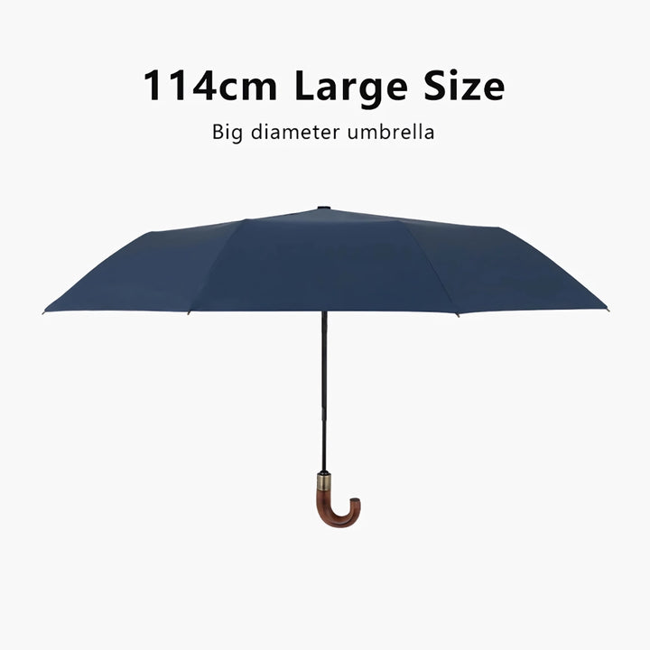 Automatic Wooden Handle Windproof Business Umbrella