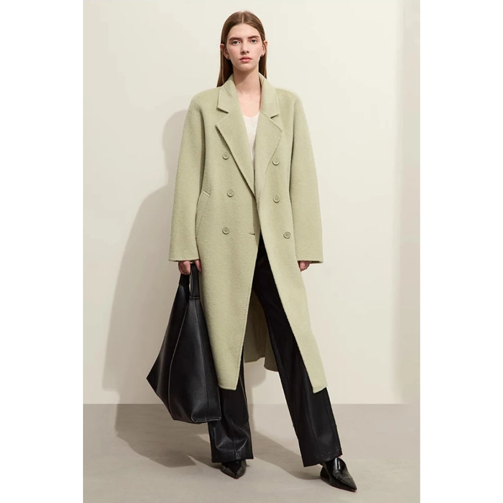 Women's Minimalist Double-breasted Wool Coat