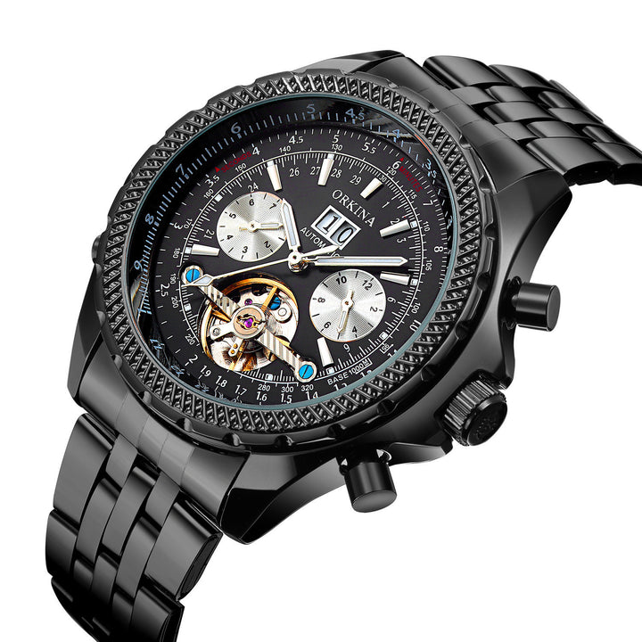 Large Dial Men's Tourbillon Multi-function Automatic Mechanical Watch