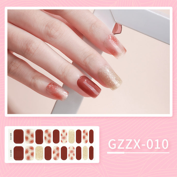 Korean Gel Nail Sticker Waterproof Icy Butterfly Bronzing UV Phototherapy Light Nail Sticker