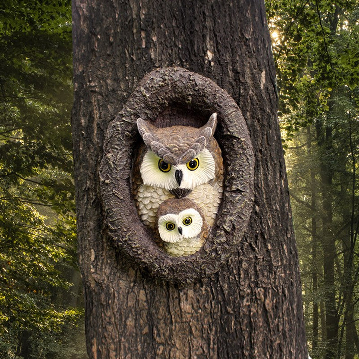 Cute Owl Tree Hanging Resin Ornament for Garden