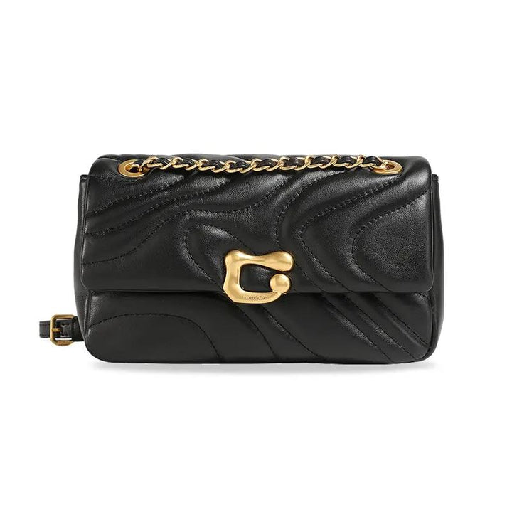 Mini Genuine Leather Chain Crossbody Bag