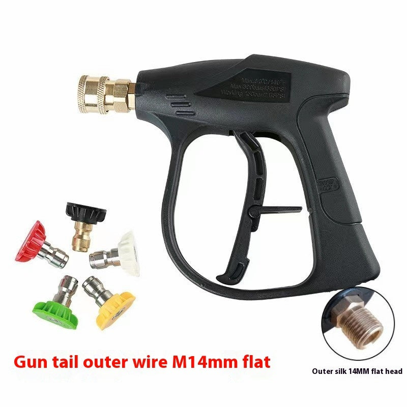 High-pressure Washing Machine Water Gun For Car Washing Pa Pot Aluminum Valve Core High-pressure Short Gun