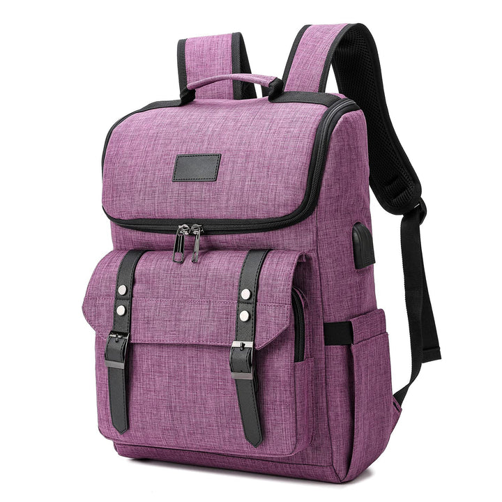 Men's Backpack Retro Travel Bag USB