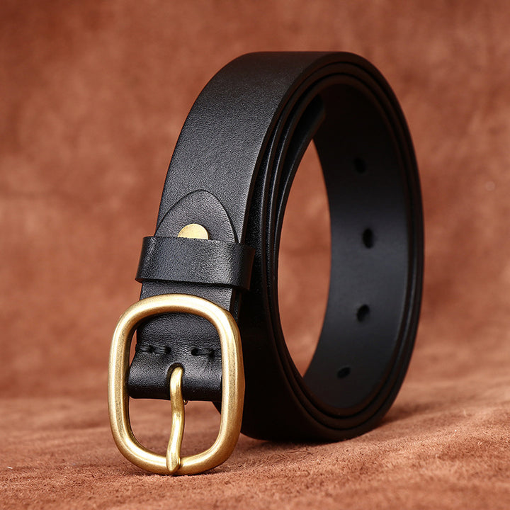 2.8CM Genuine Leather Women's Fashion Belt - Vintage Pin Buckle Strap