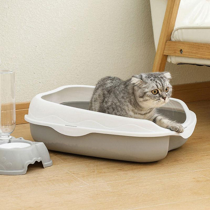 Semi-Closed Spatter-Proof Cat Litter Box with Large Space and Anti-Splash Pedal