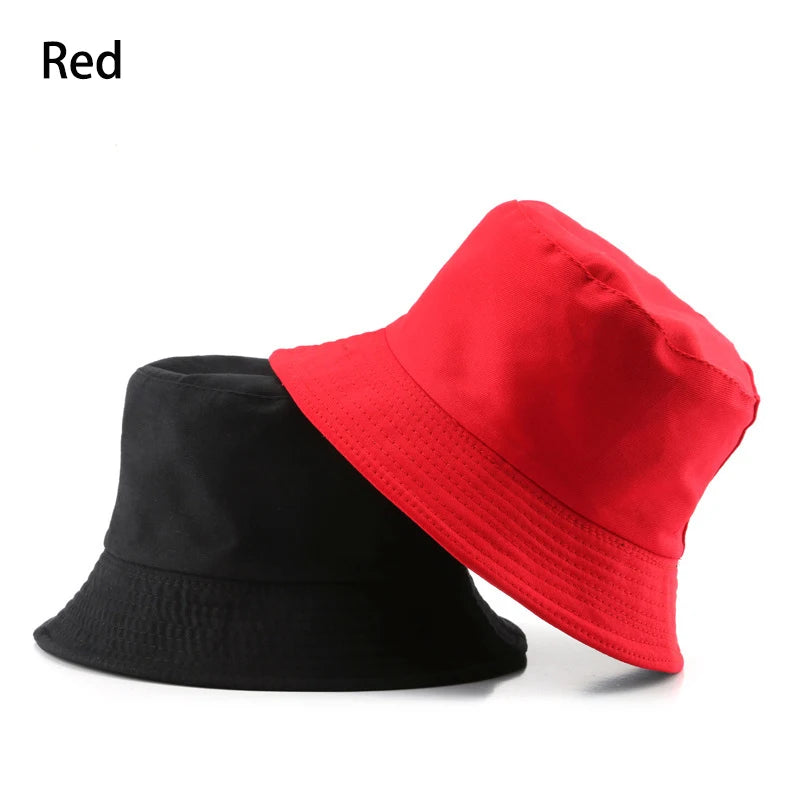 Classic Cotton Black Reversible Bucket Hat – Casual Sun Cap for Outdoor Adventures