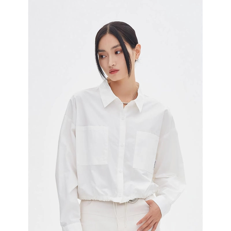 Women's Long Sleeve Button Lapel Blouse