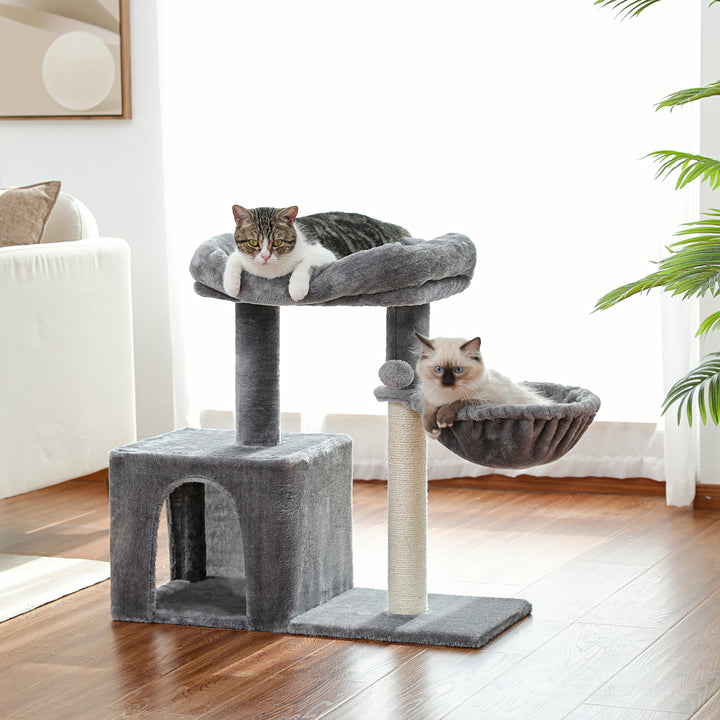 70-Inch Cat Tree with Sisal Scratching Posts, Cozy Hammock, and Large Perch for Active Indoor Cats