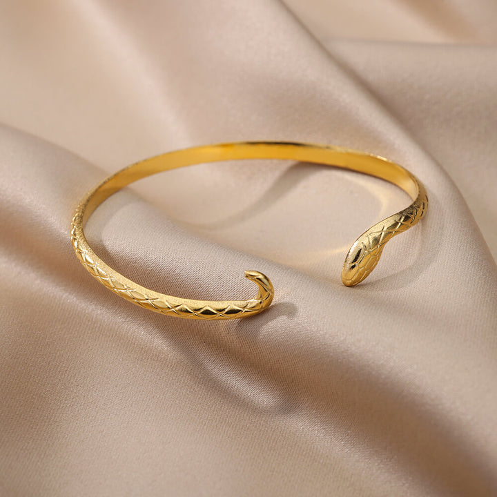 Gold Snake Bangle Bracelet for Women