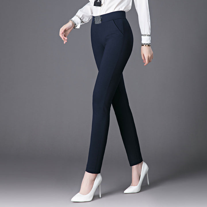 Women's plus high waist stretch trousers