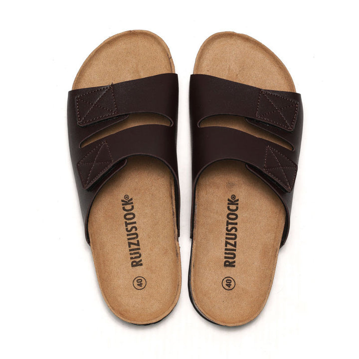 Men's Cork Slippers Slippers Velcro