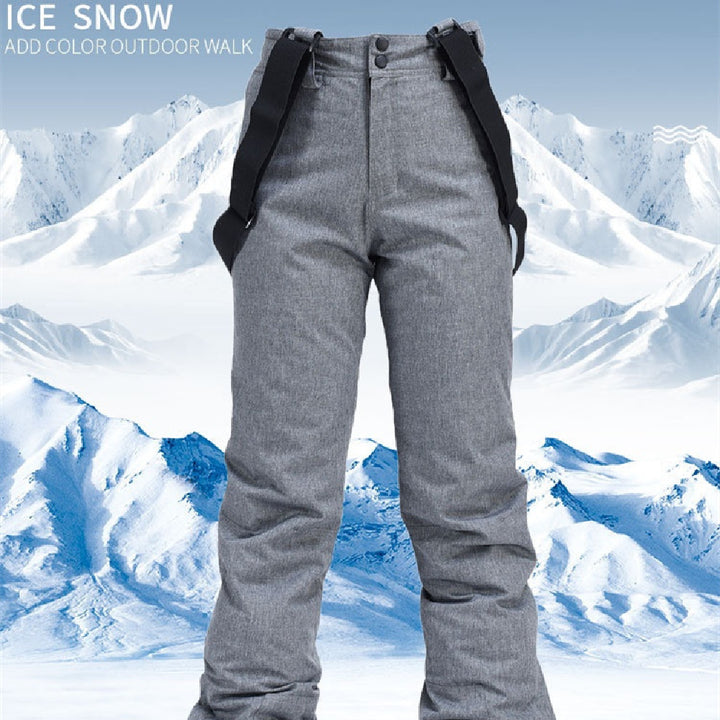 Ski Pants Men's Windproof Waterproof Detachable Elastic Waist Thick Thermal Cotton Pants Men