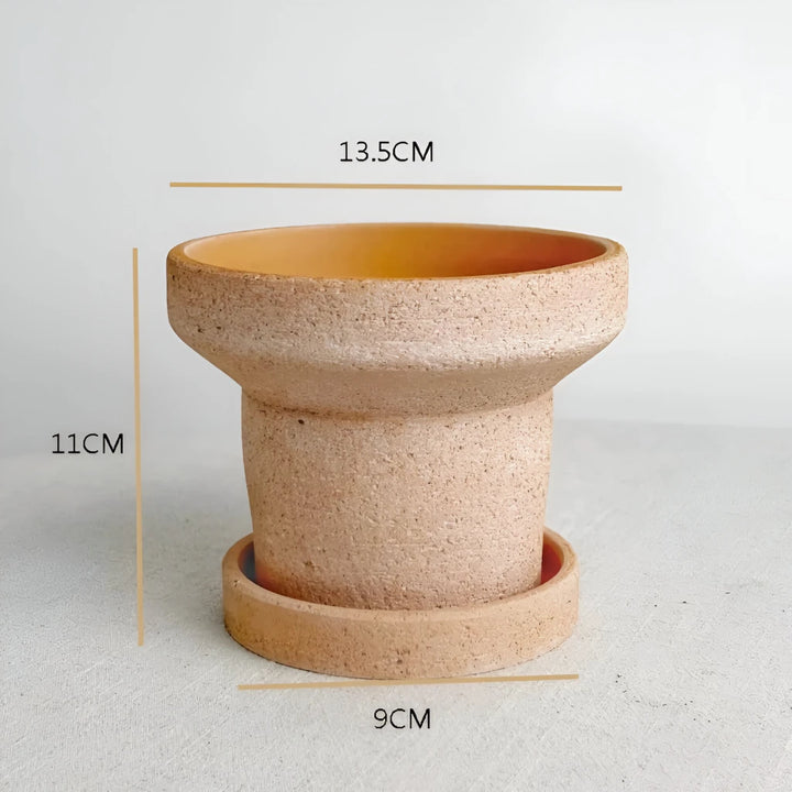 Charming Terracotta Water Pipe Planter with Tray