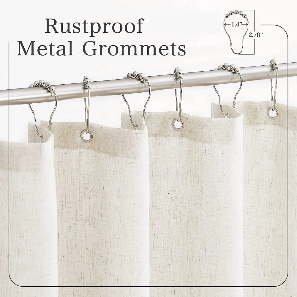 Elegant Linen Button Shower Curtain