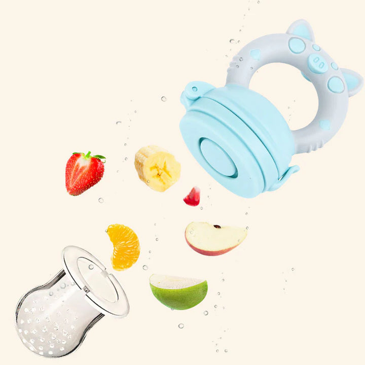 Silicone Baby Feeder Spoon & Juice Extractor with Teether Function