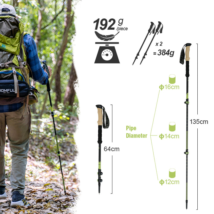 Pair of Carbon Fiber Trekking Poles