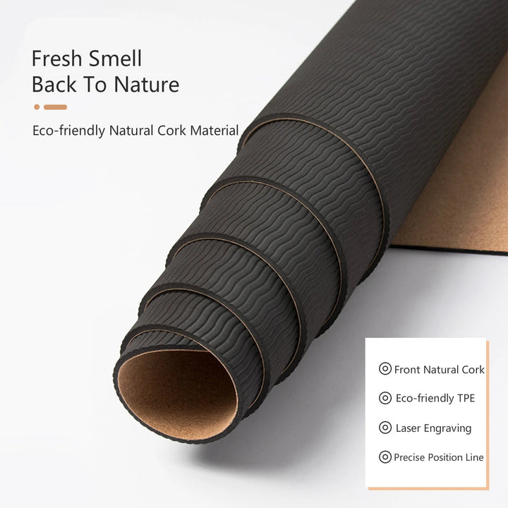 6mm Natural Cork TPE Yoga Mat