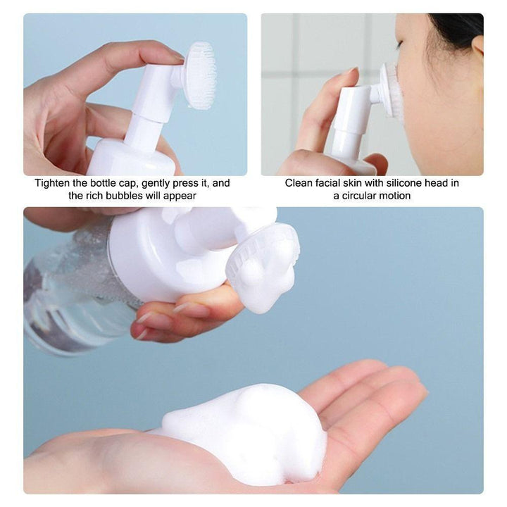 100ml Empty Foam Cleanser Bottle with Brush Pump Dispenser