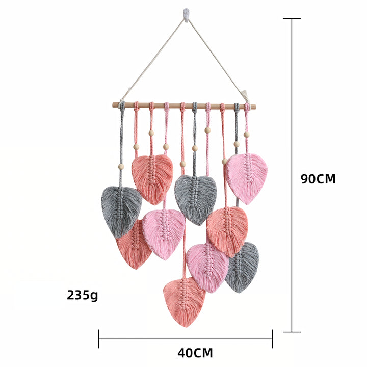 Handwoven Cotton Rope Leaf Wall Hanging Tapestry