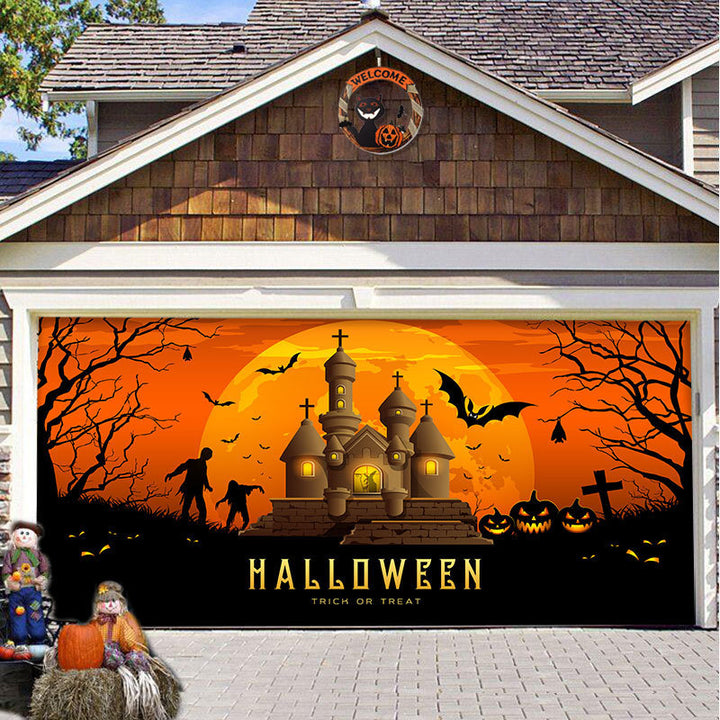 Halloween Party Decorative Hanging Cloth Garage Door Background Fabric