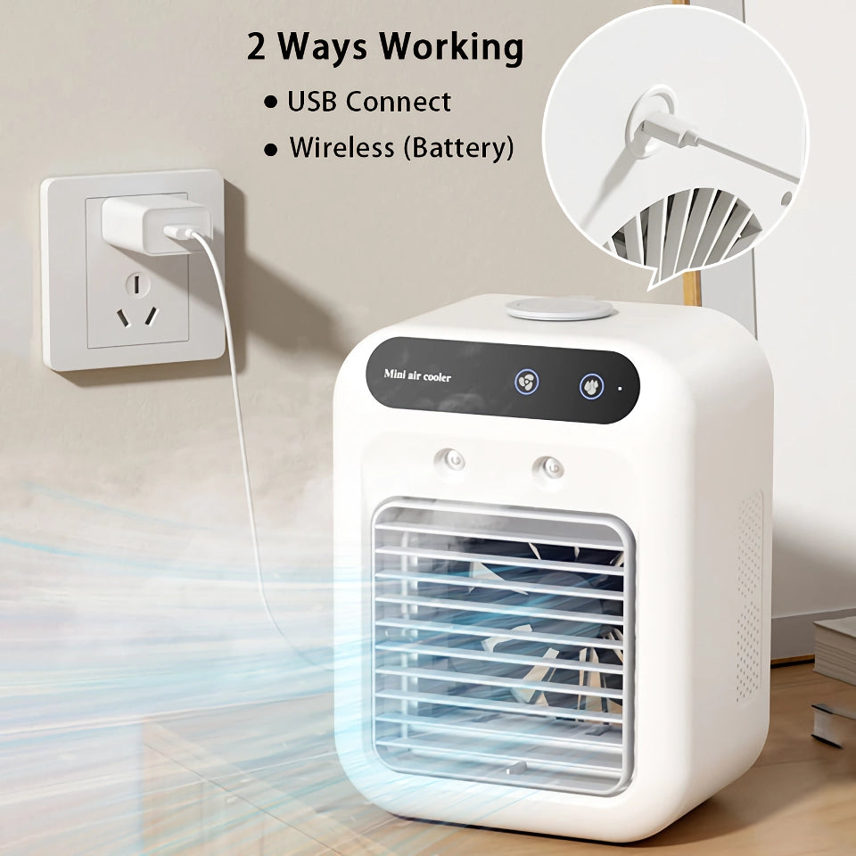 Portable Mini USB Air Cooling Fan with Rechargeable Humidifier