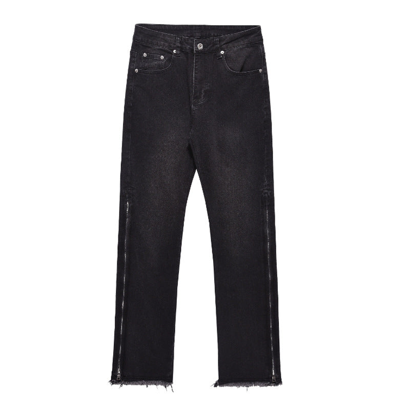 High Street Side Zipper Design Jeans American Style