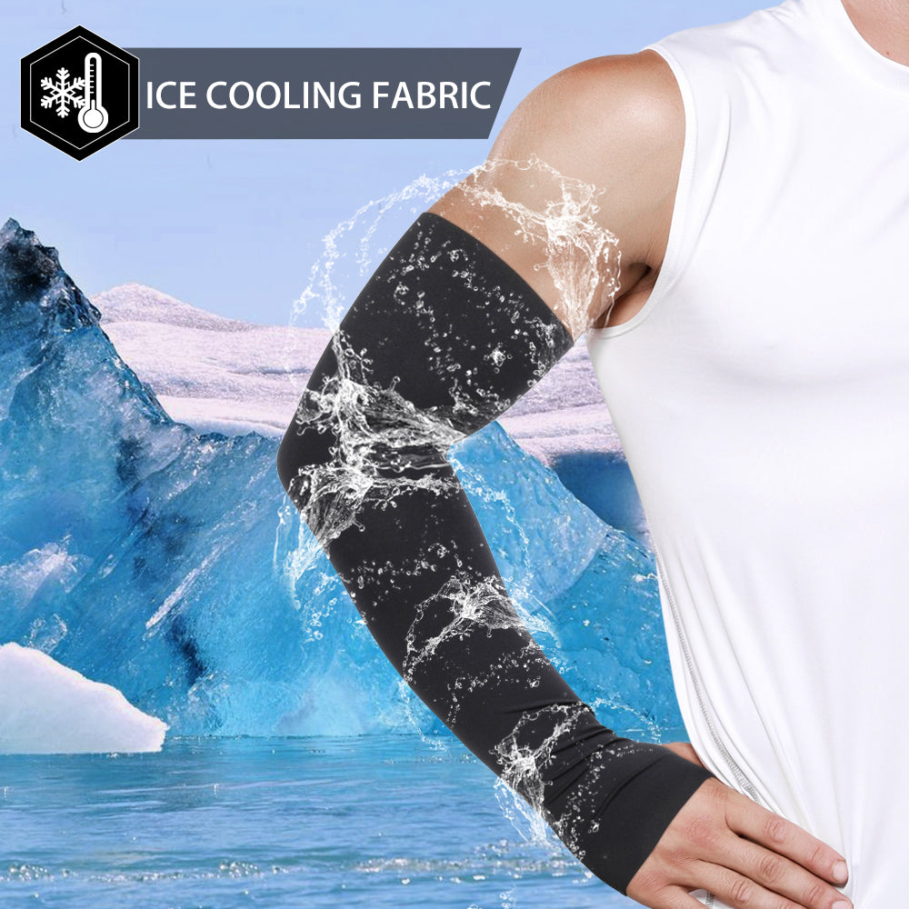 UV Protective Cooling Arm Sleeves with Finger Hole