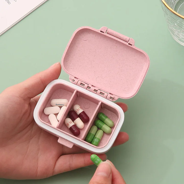 Mini Portable 3-Grids Pill Organizer Box