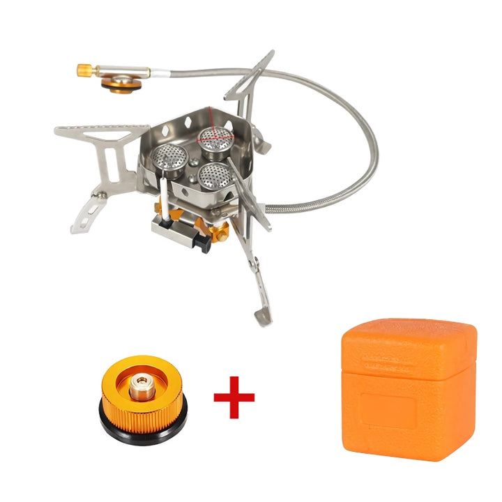 Outdoor Portable Windproof Three-Head Camping Stove