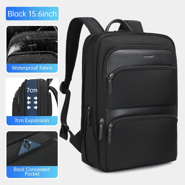 Men's Business Laptop Backpack - Slim, Waterproof Travel & School Bag