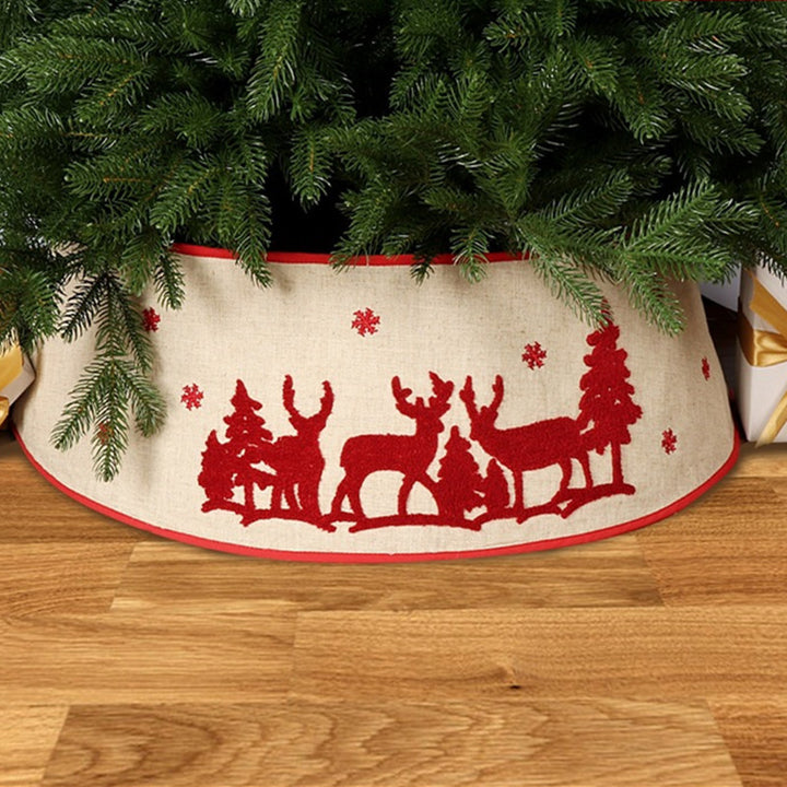 Christmas Elk Tree Skirt Tree Foldable Decoration