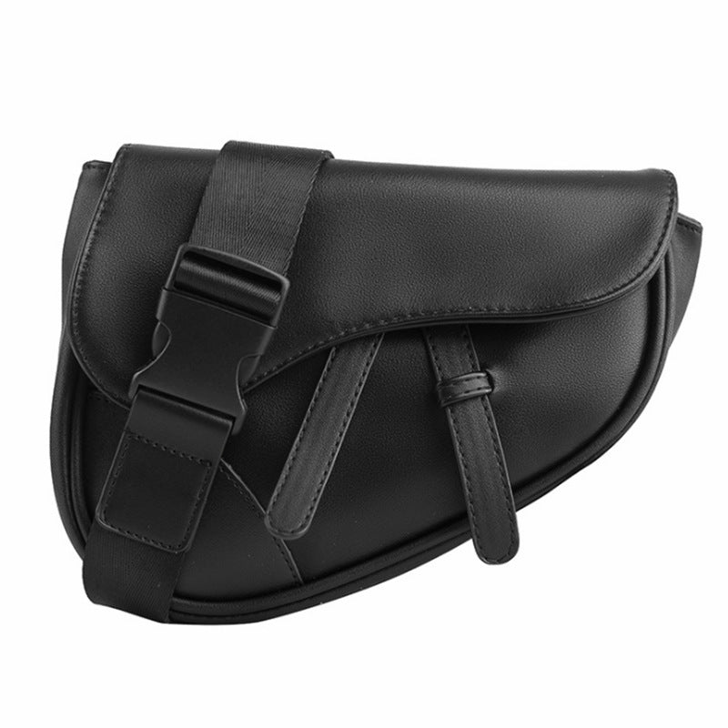 Casual simple leather shoulder women's waist bag