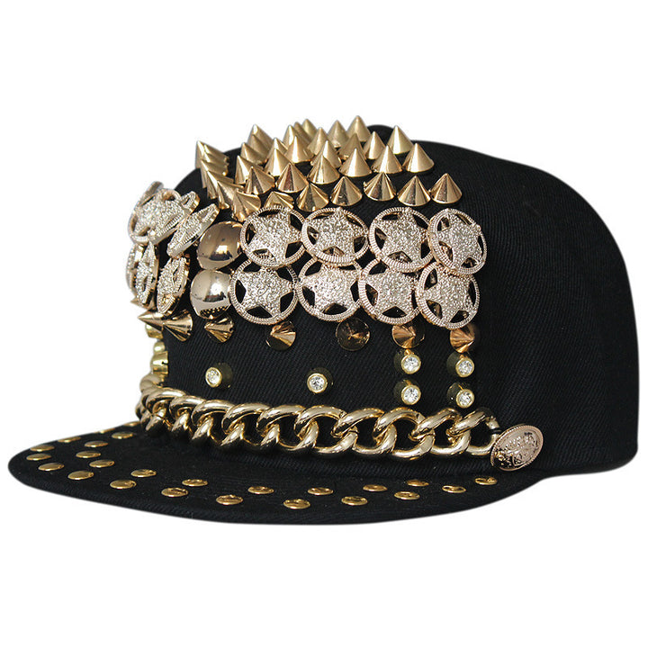 European And American Harajuku Style Hat Nail Cross Skull Rivet