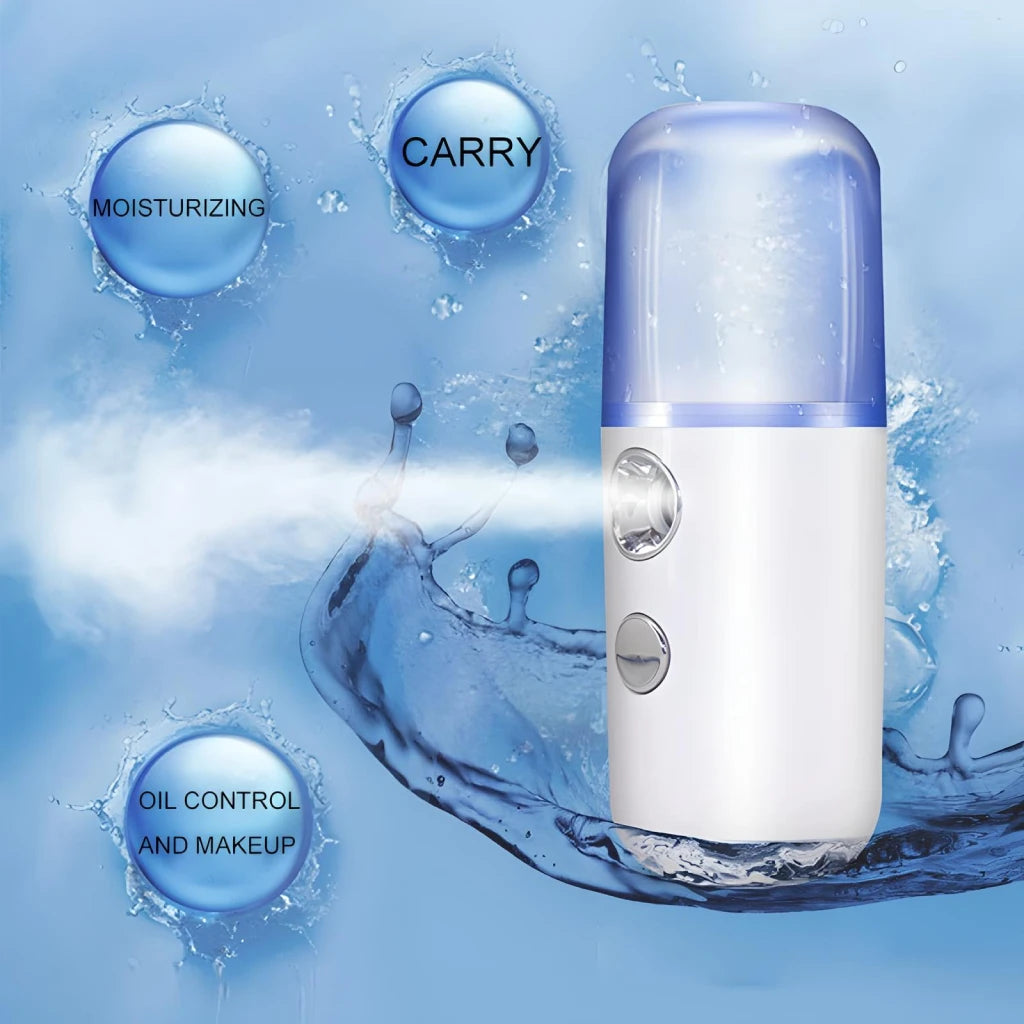 Mini Nano Facial Mist Sprayer - USB Rechargeable Humidifier & Moisturizer