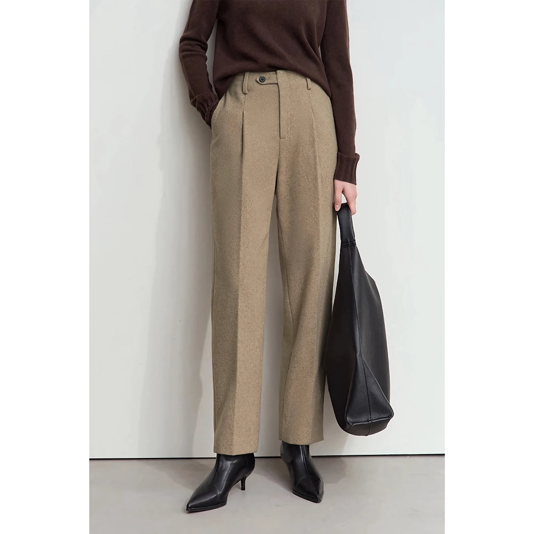 Chic Women's Tapered Wool Pants – Perfect for Commuting