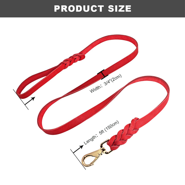 1.5m Genuine Leather Dog Leash